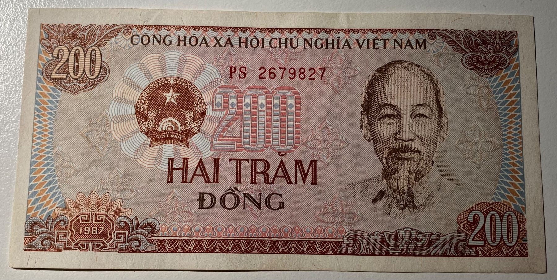 Banknoten: Vietnam 200 Dong 1987 – Gebraucht aus Algetshausen von Carrhard