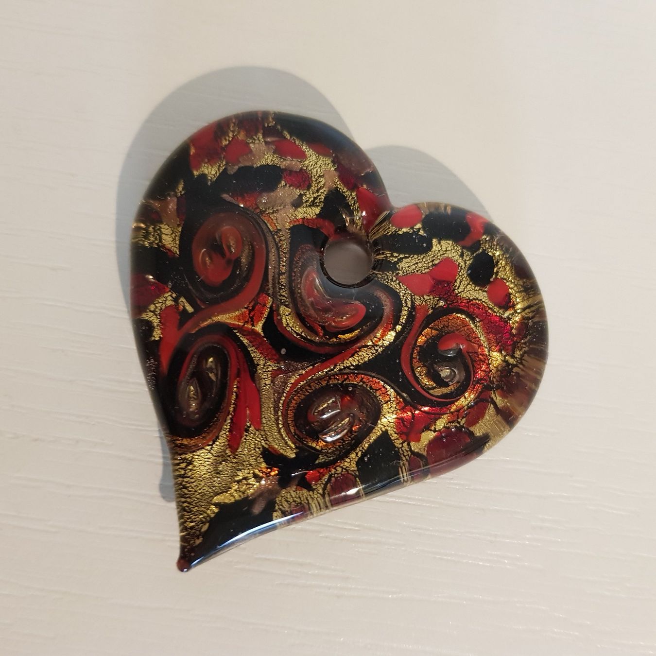 Murano Ciondoli: Murano Glas Herz Anhänger, Handarbeit – Usato da Münchenstein venduto da tsp01