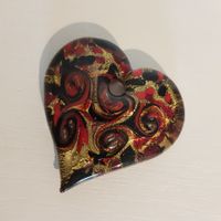 Murano Glas Herz Anhänger, Handarbeit