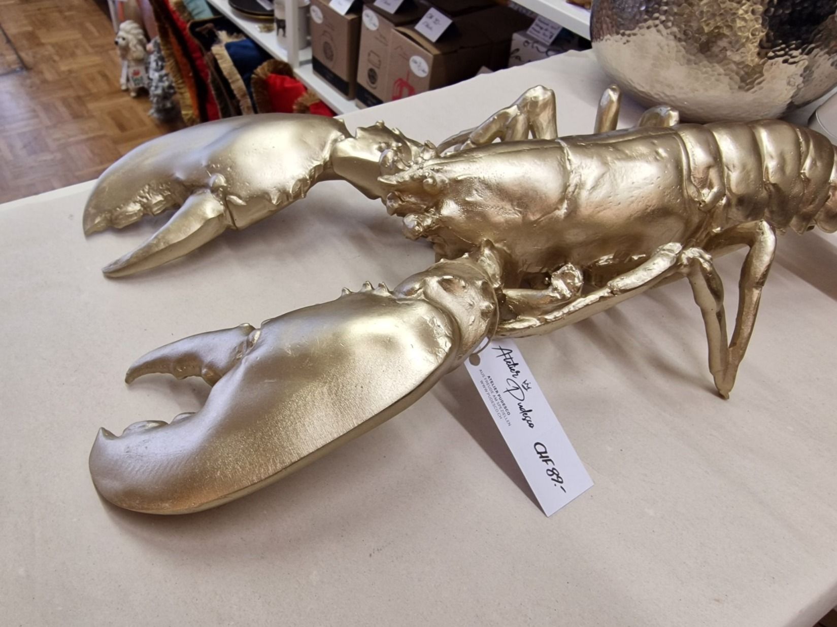 Figuren: Deko Hummer / Languste Gold Optik – Neu und originalverpackt aus Schaffhausen von AtelierPudesco 2