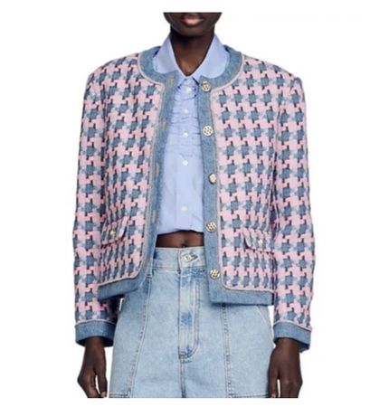 Sandro philippa denim tweed jacket - 40