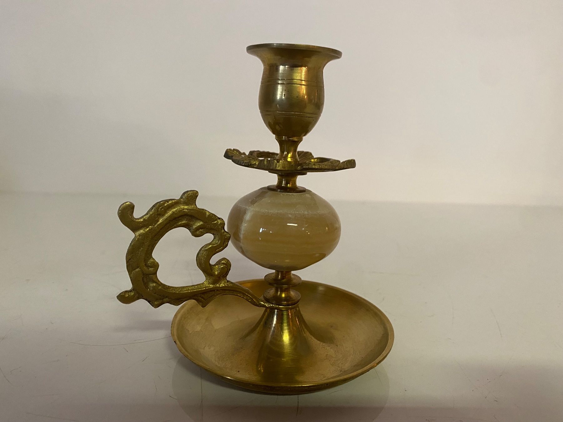 Portacandele: Edle Kerzenständer, Messing/Marmor, 2 Stück, Vintage – Usato da Ballwil venduto da ClassicGallery 1