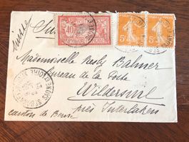 Schönes Brieflein von Frankreich 1921 nach Wilderswil