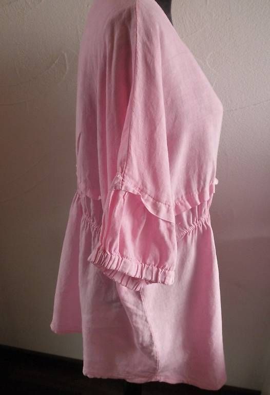 Tuniche: Leinen Tunika Bluse Rosa - 1 Size – Usato da Luzern venduto da aloevira 1