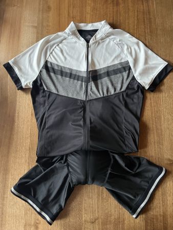 Velo Trikot und Hose Set schwarz weiss