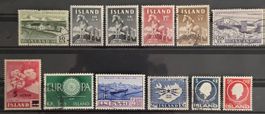 Island 1937-1961 Lot 12 Werte Pferde CEPT Hekla Gemischt