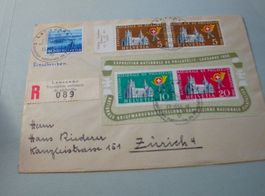 R-Sonderbrief Block Lausanne 1955, toll frankiert