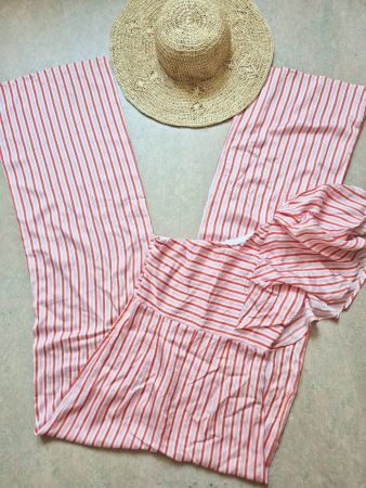 OVERALL JUMPSUIT MANGO 36 S 38 ONE SHOULDERS HOSE TOP BLUSE