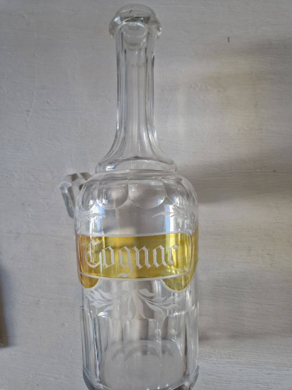 Caraffe: Karaffe Cognac Kristallglas, mit Schliffstopfen, antik – Usato da Degersheim venduto da eli031 1