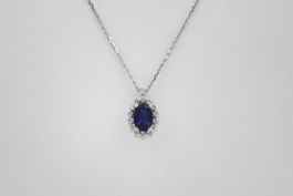 ZEN Diamond Brillant Saphir Anhänger 18K Weissgold *S4584