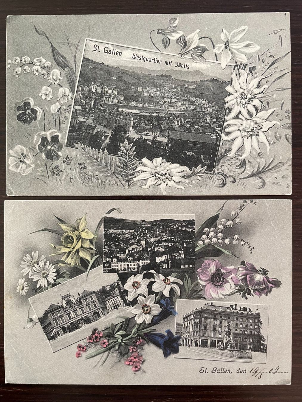 Cartoline postali: ST. GALLEN 9 SPEZIELLE Ansichtskarten, Jugendstil – Usato da Wald ZH venduto da TLILEF 3