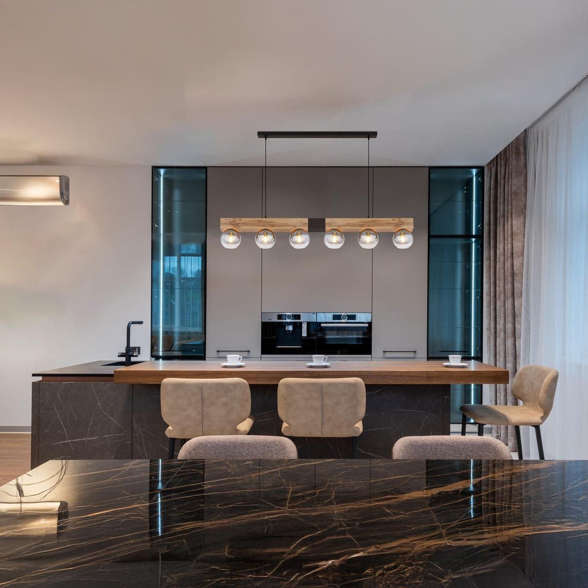 Lampadari & plafoniere: Pendelleuchte, Holzoptik, 140 cm x 15 cm – Nuovo (secondo la descrizione) da Kreuzlingen venduto da Smart-Light 1