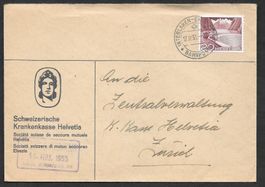 Bedarfsbrief Rollermarke 301ARM.01 Bahnpoststempel 17.3.1955
