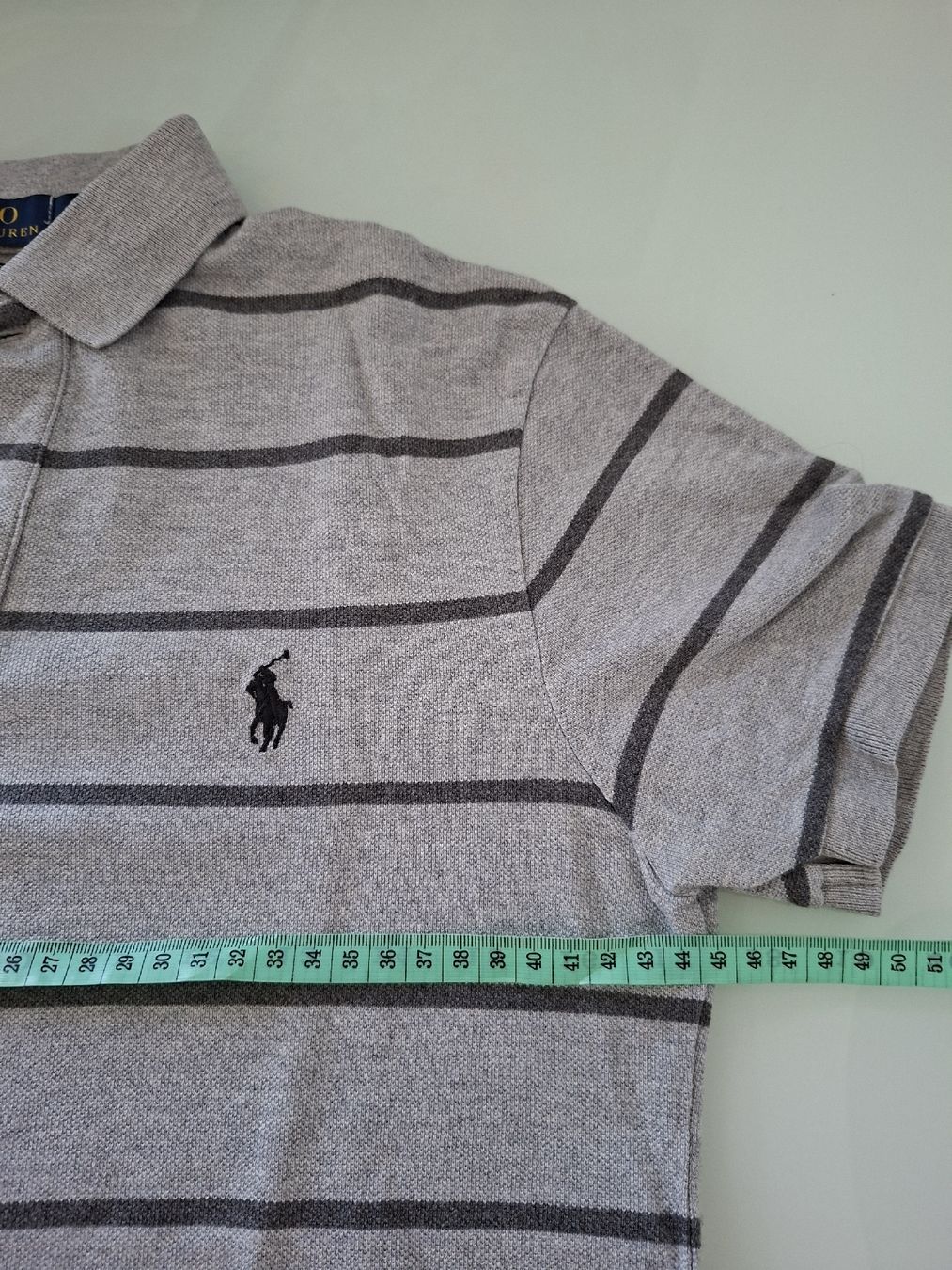 Ralph Lauren Magliette Polo: Polo en maille gris clair a rayures foncees, – Usato da Renens VD venduto da ser_j2fn 3