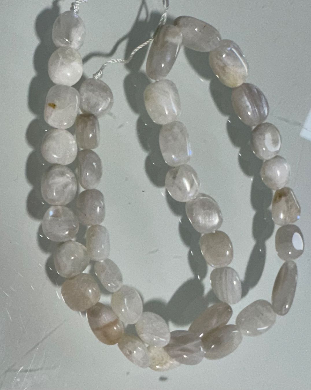 Catenine: exclusiver Mondstein wunderschön,   Strang 40cm TOP !!! – Nuovo e nell'imballaggio originale da Leuggern venduto da gemshow 5