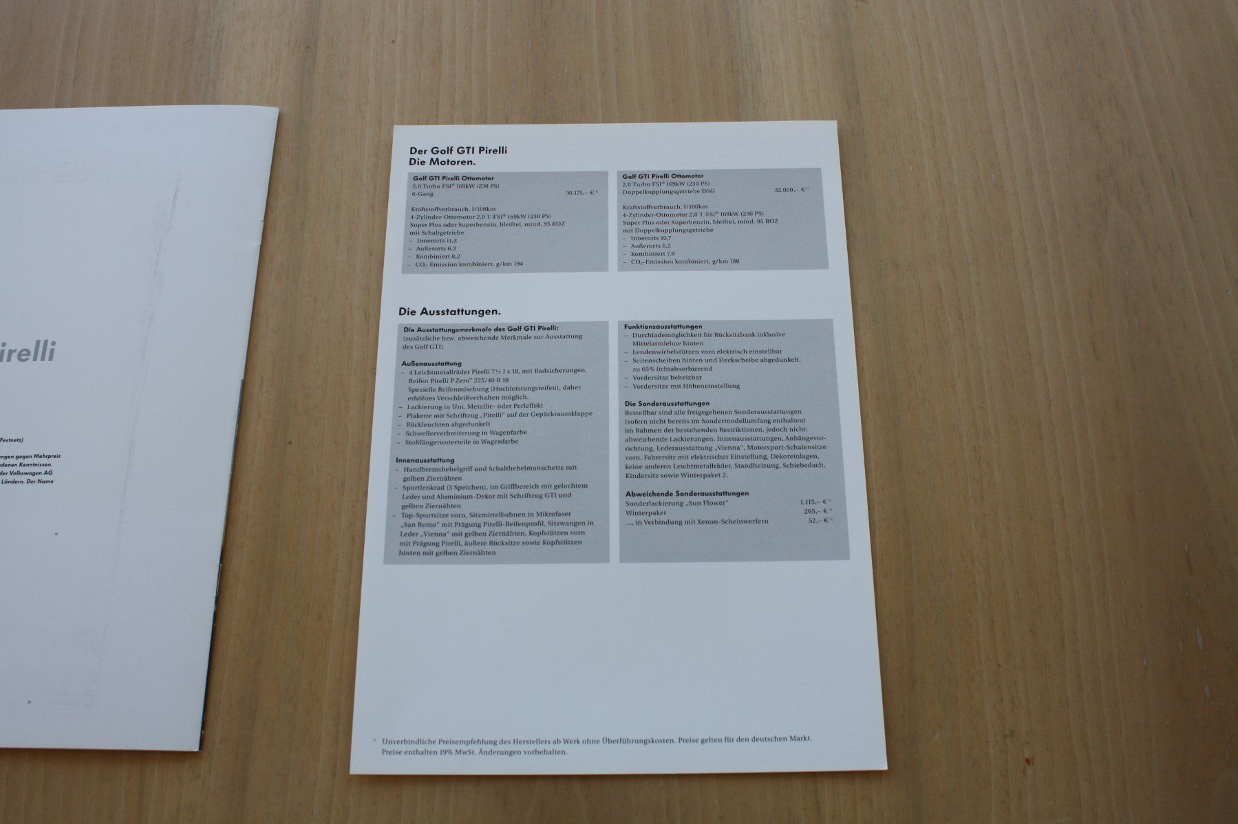 VW Documenti: VW Golf GTI Pirelli Prospekt 11/2007 – Usato da Wikon venduto da erwin400 8