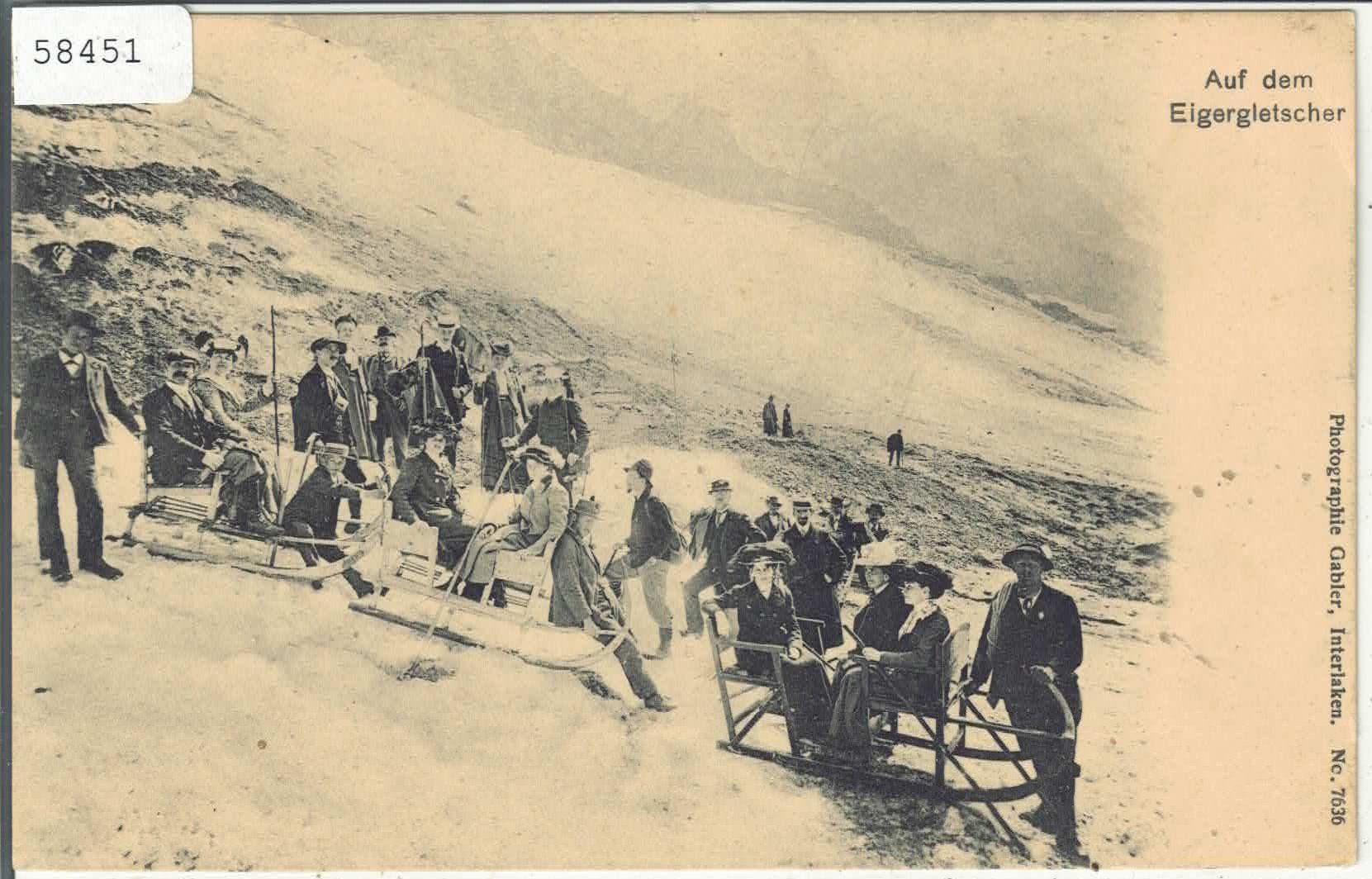 Cartoline postali: Auf dem Eigergletscher - Schlittenfahrt - animee – Usato da Ettingen venduto da Kartenplanet