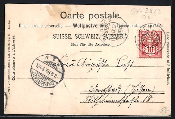 Cartoline postali: Wengen, Ortspartie mit Gebäuden und Ber – Usato da Berlin venduto da bartko-reher 1