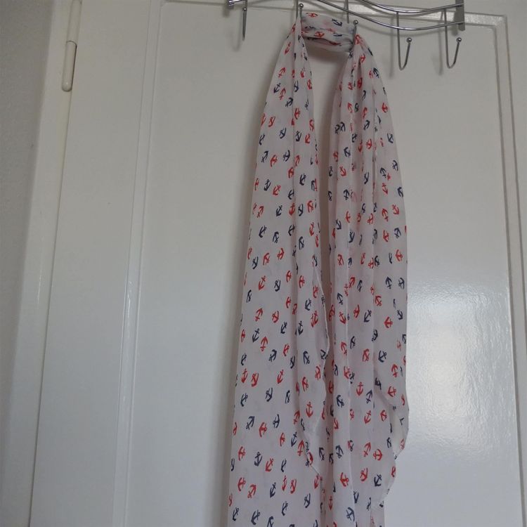 Foulard Marine Imprimé Motif Ancre - La Malle De Mary