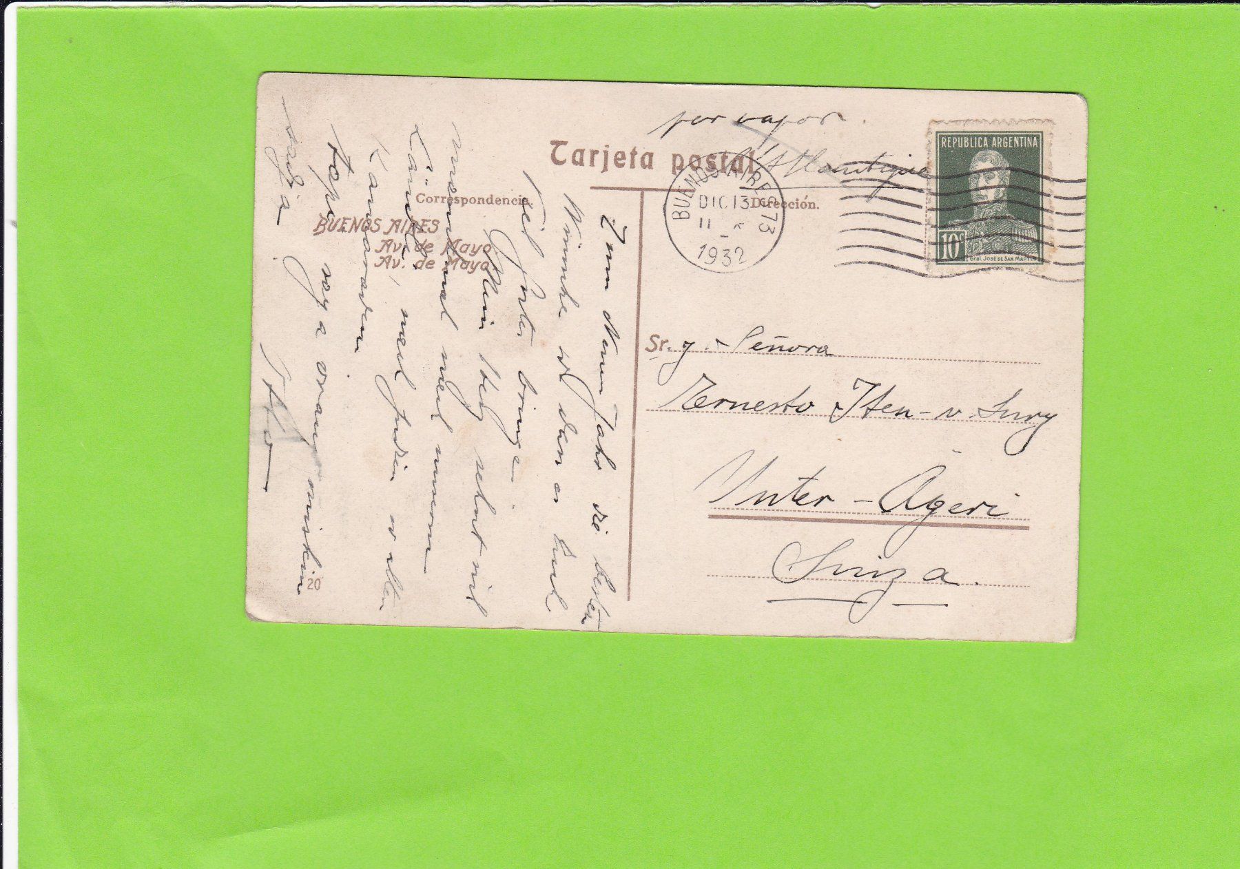 Cartoline postali: Buenos Aires – Usato da St. Peterzell venduto da neckertal 1