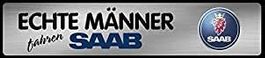 Blechschild-ECHTE MÄNNER FAHREN SAAB . 46 x 10 cm