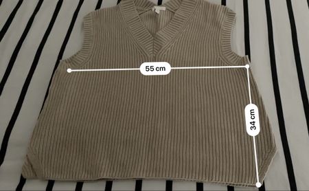 H&M Strick-Pullunder, beige, Gr S, Overdized