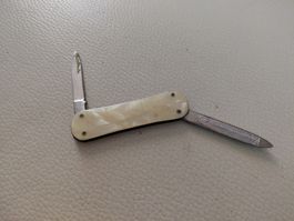 Kleines INOX Taschenmesser Perlmutt Griff  Stahl Klappmesser