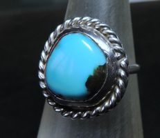 Türkis Silber 800 Fingerring Gr. 47