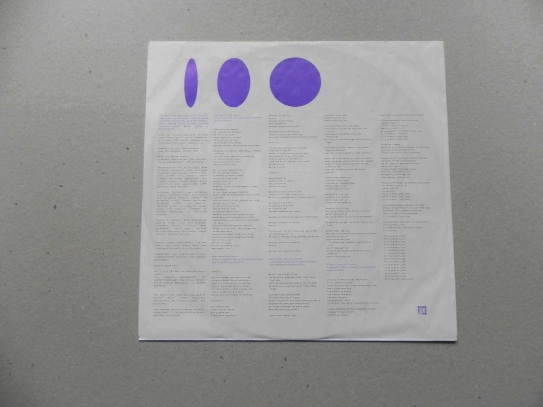 Dischi in vinile: LP brit. Progressiv Art Rock Yes 1987 Bic Generator – Usato da Siebnen venduto da krimsie 2