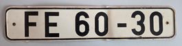 Original Vintage DDR Autonummer FE Kennzeichen 60-30