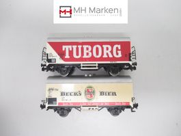 Märklin 2er Set Bierwagen Tuborg DSB und Becks DB ohne OVP