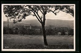 Wohlen, Teilansicht mit Kirche und Baum
