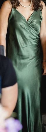 Abendkleid grün Satin xs, guter Zustand