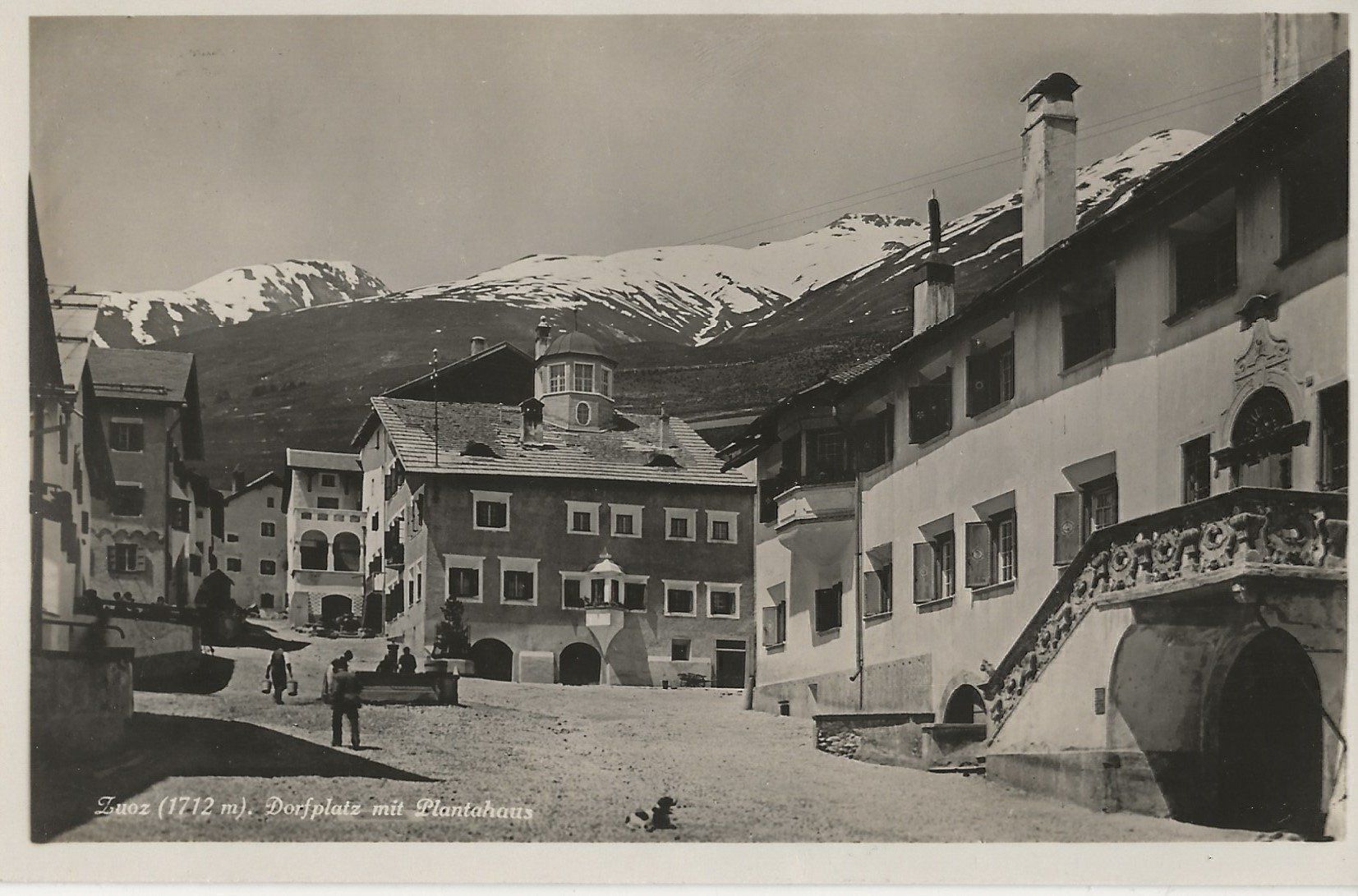 Cartoline postali: Zuoz, Dorfplatz, 1934 – Usato da Frauenfeld venduto da Merk52