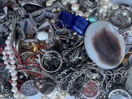 535 Grammes de Bijoux Vintage en Argent 925 Colliers, Perle