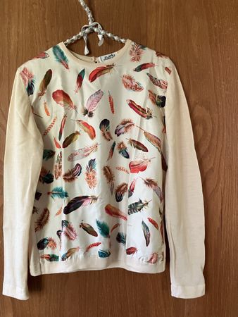 Original Hermès Oberteil PLUMES aus Seide/Wolle Gr 40