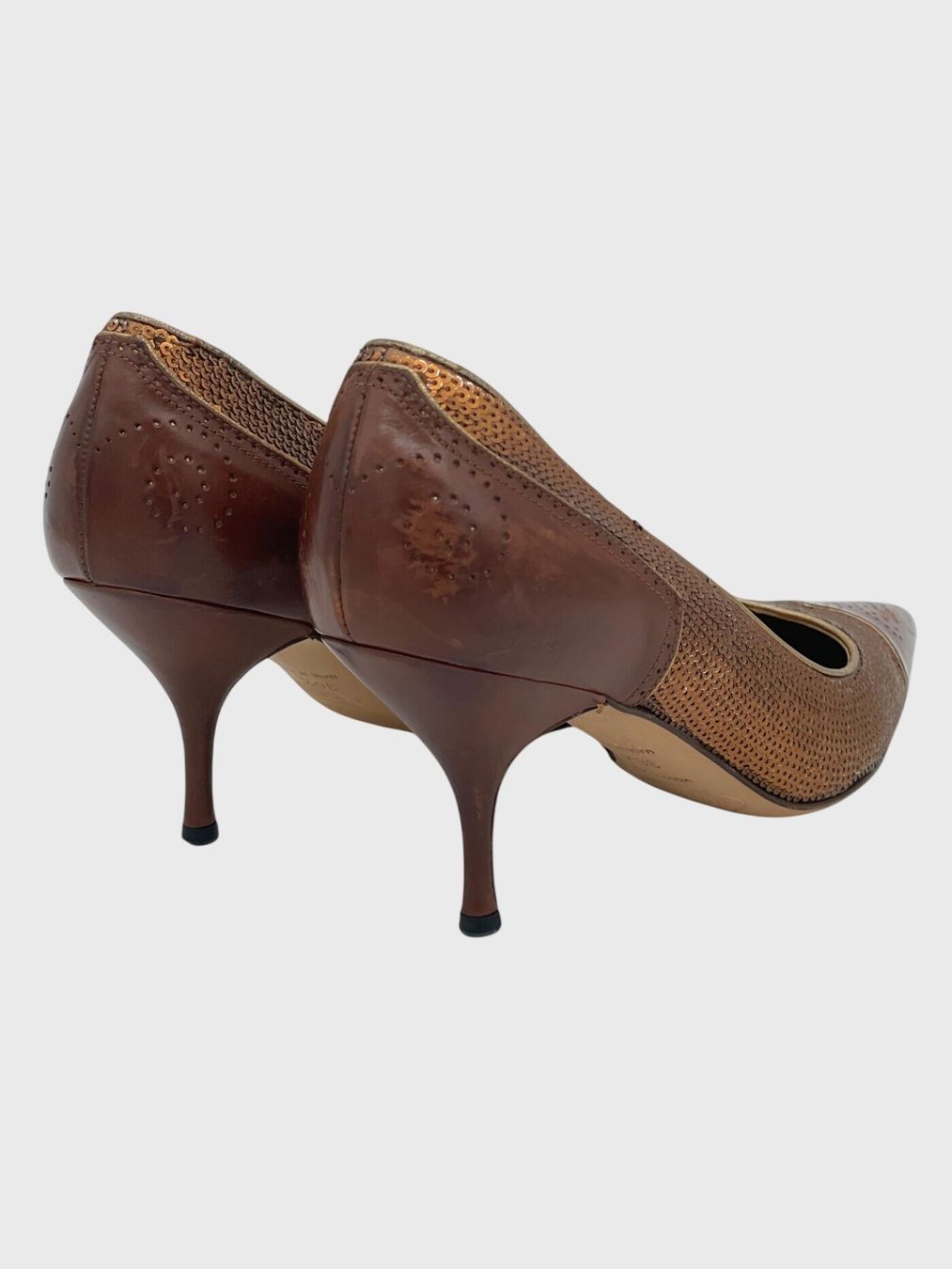 Prada Damenschuhe: Prada Sequin Pointed Toe Pump EU 36.5 Braun – Gebraucht aus Zürich von shoe_shop 3