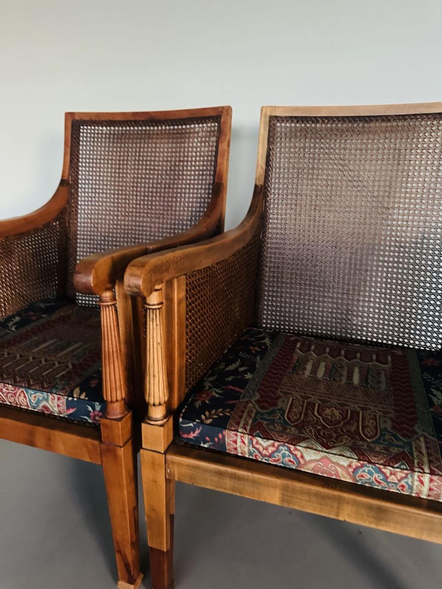 Poltrone: Zwei antike Sessel, Vintage, Kolonial, Geflecht – Usato da Dagmersellen venduto da Kimchen2012 2