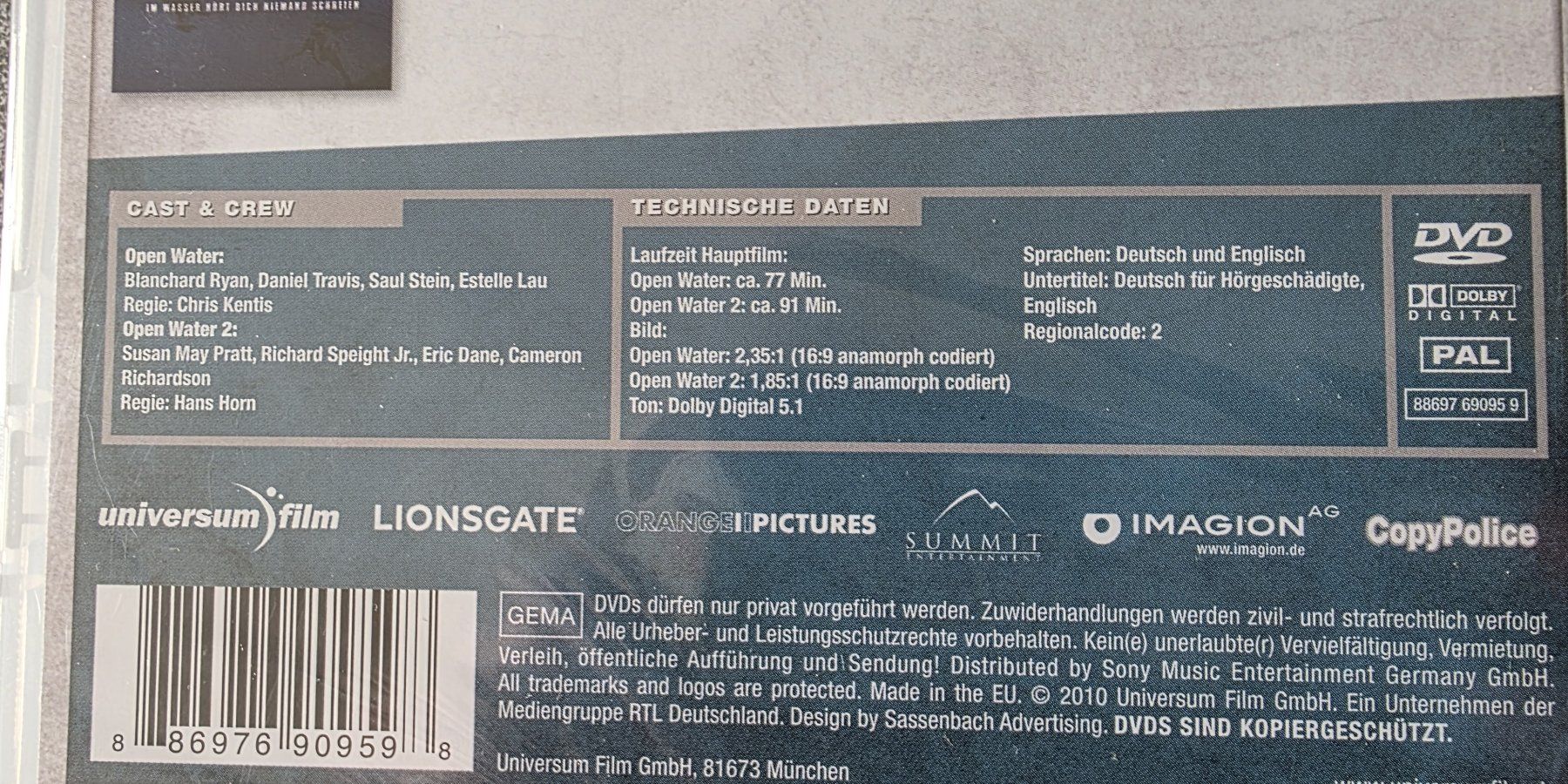Alle DVDs: DVD Open Water 1&2 – Gebraucht aus Oetwil am See von fineli2 1