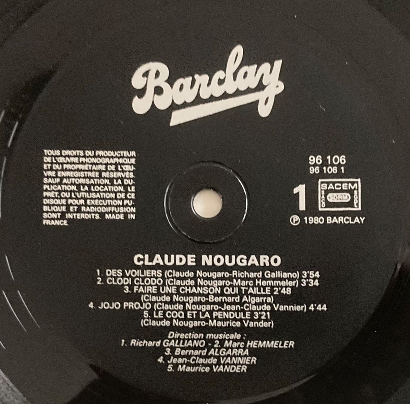 Vinyles: NOUGARO - ASSEZ ! – D'occasion à Poliez-Pittet par Newtown-Records 3