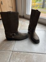 Herren Bikerstiefel braun Leder mit Nieten gebrauchter Zusta