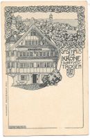 Trogen Gasthaus zur Krone Dorfplatz Künstlerkarte