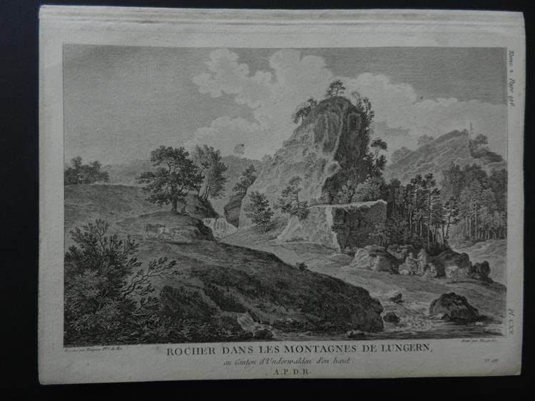 Gravures: Lungern Rocher Kupferstich Perignon – D'occasion à Risch par Antikfee