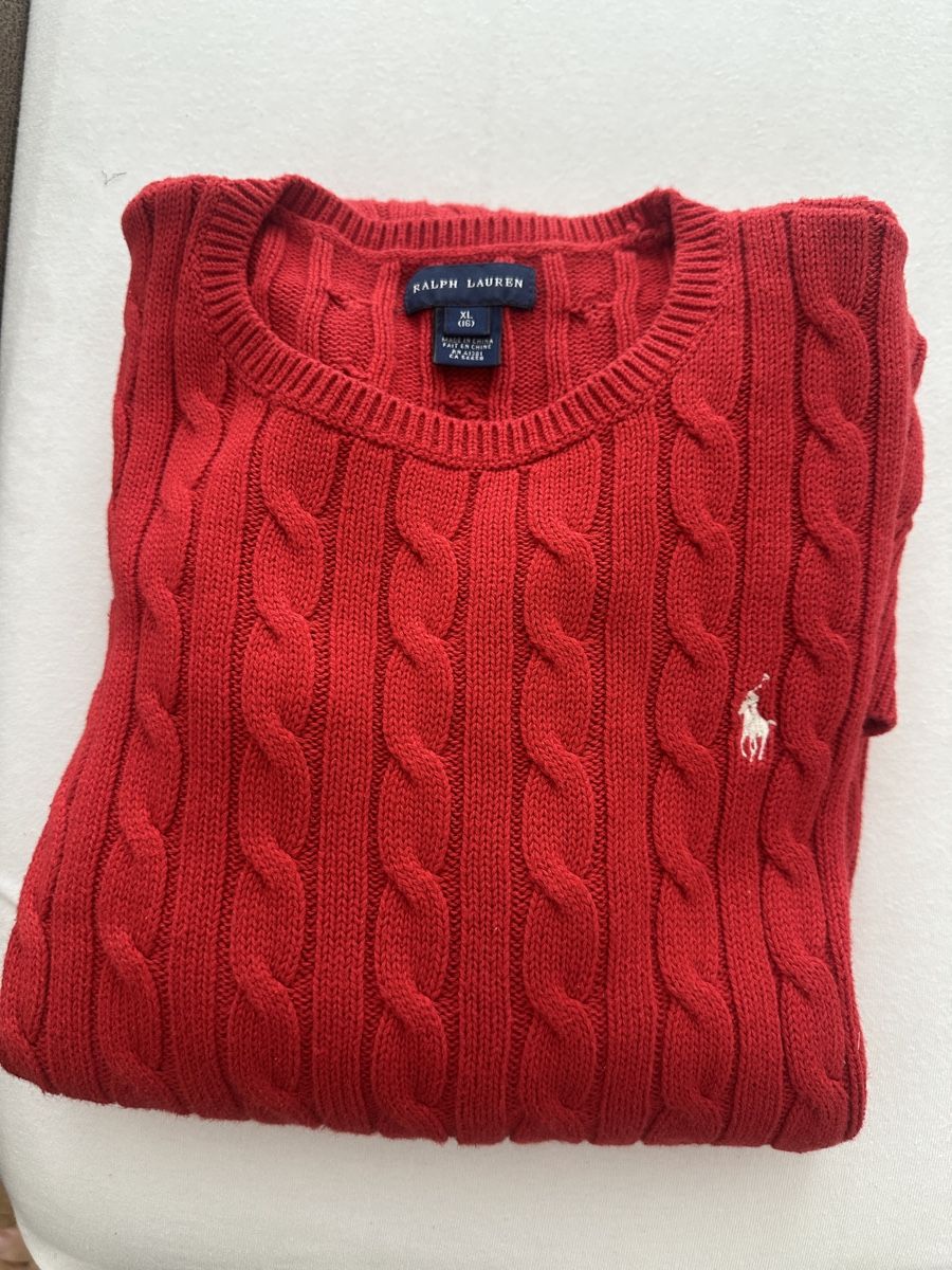 Ralph Lauren Vestiti & Gonne: Ralph Lauren Strickkleid, Rot – Usato da Perlen venduto da H.Spa 2