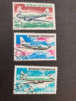 Zentralafrika 1967 Kurzsatz Flugzeuge gestempelt DC-3, DC-4