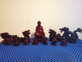 Buddha & Drachen Figuren - Kunstharz