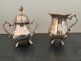 Kleines versilbertes Milch- & Zucker-Set |Vintage