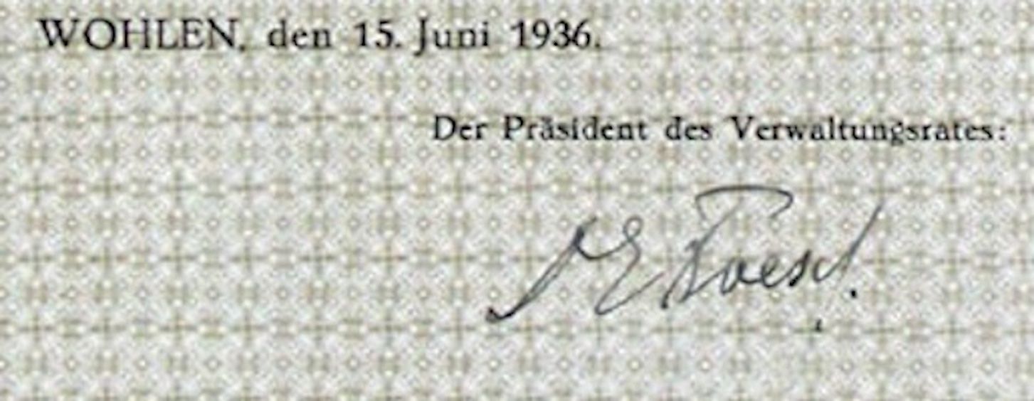 Documenti: Howag AG Wohlen, Wohlen - 1936 – Usato da Solothurn venduto da Sgasche 1