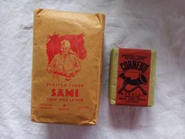 2 anciens paquets de tabac pour la pipe, Cornetto et Sämi