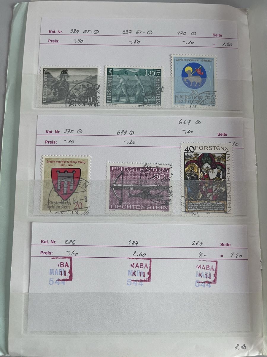 Tutti i francobolli: Briefmarken Auswahlheft Liechtenstein – Usato da Römerswil LU venduto da manuscha_ 6